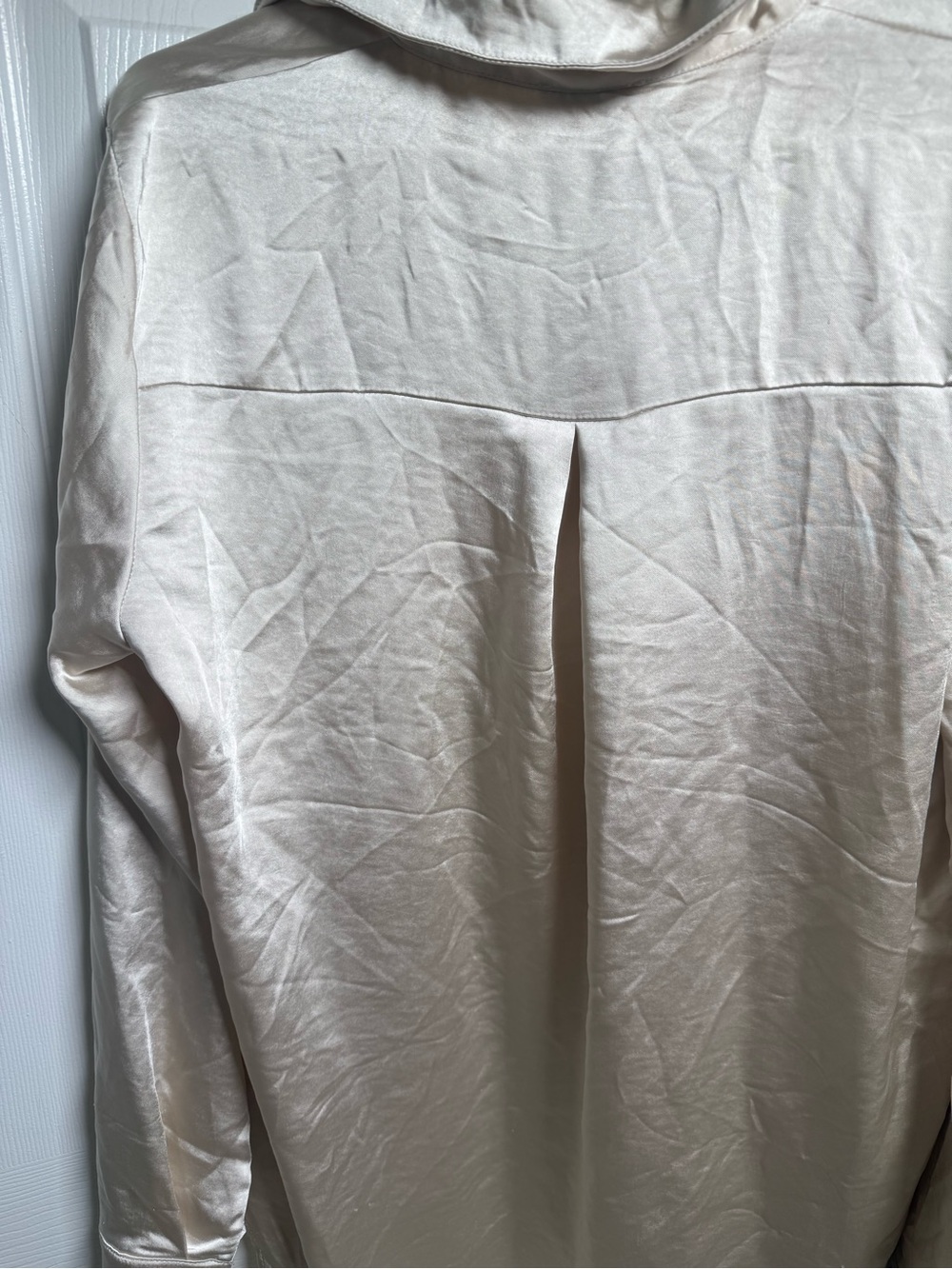 Princess Polly Satin Button-Front Blouse in Ivory - Picture 3 of 3